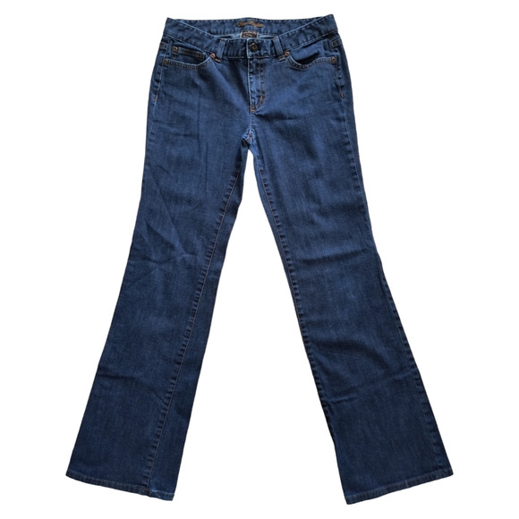 Ann Taylor Jeans Women's 6 Long Modern Fit Lindsay Waist Dark Wash 5 Pocket Zip - Picture 1 of 13